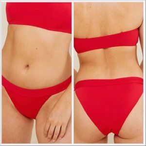 NWT Andie Swim The Banded Cheeky Flat Bottom Bikini Cherry Red Size Small S NEW